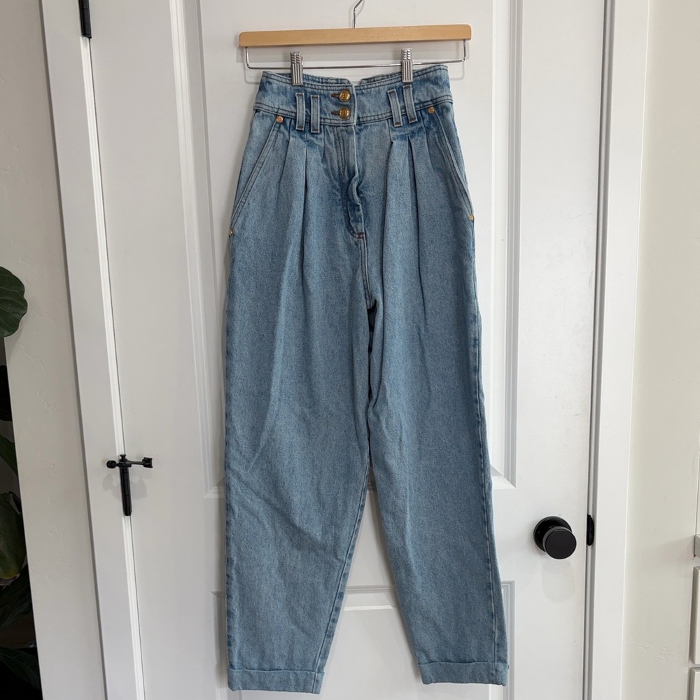 Balmain PaperBag High-Waisted Blue Jeans